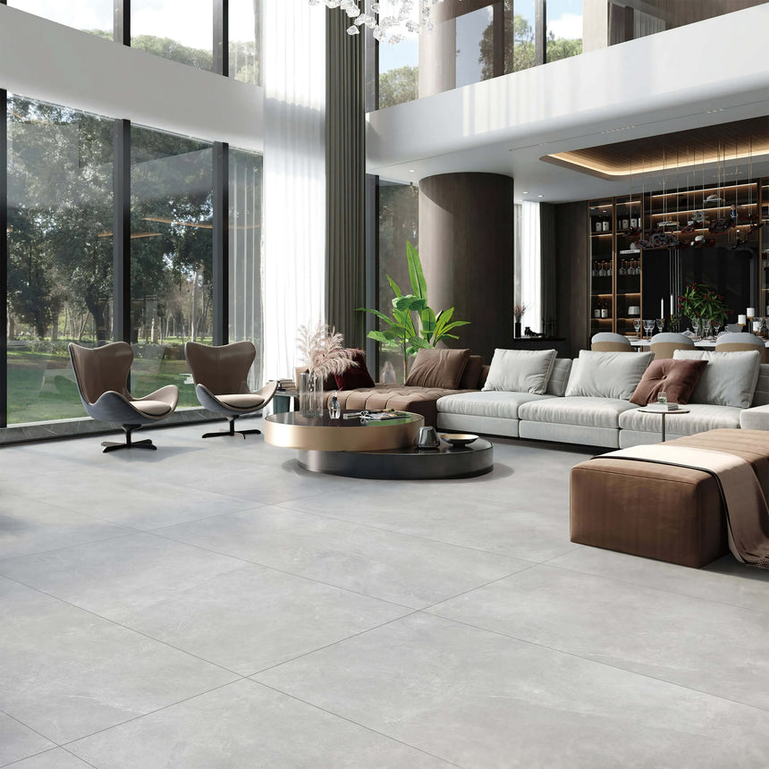 Cassio 2.0 1200x600 Matt Light Grey Stone Look Rectified