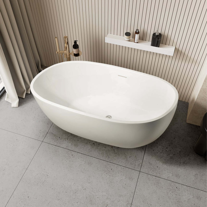 BelBagno H Collection matte white shelf 1200mm mounted above bathtub holding toiletries by Tilemall