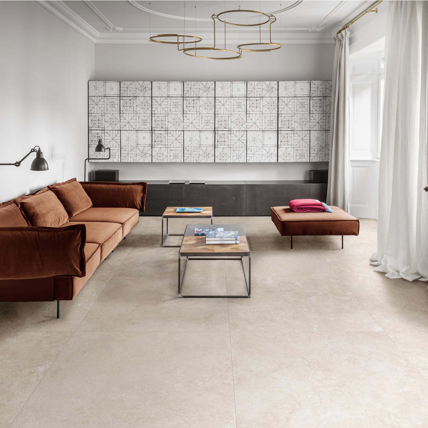 Fablua 1000x1000 Natural Cross Bianco Travertine Look Rectified