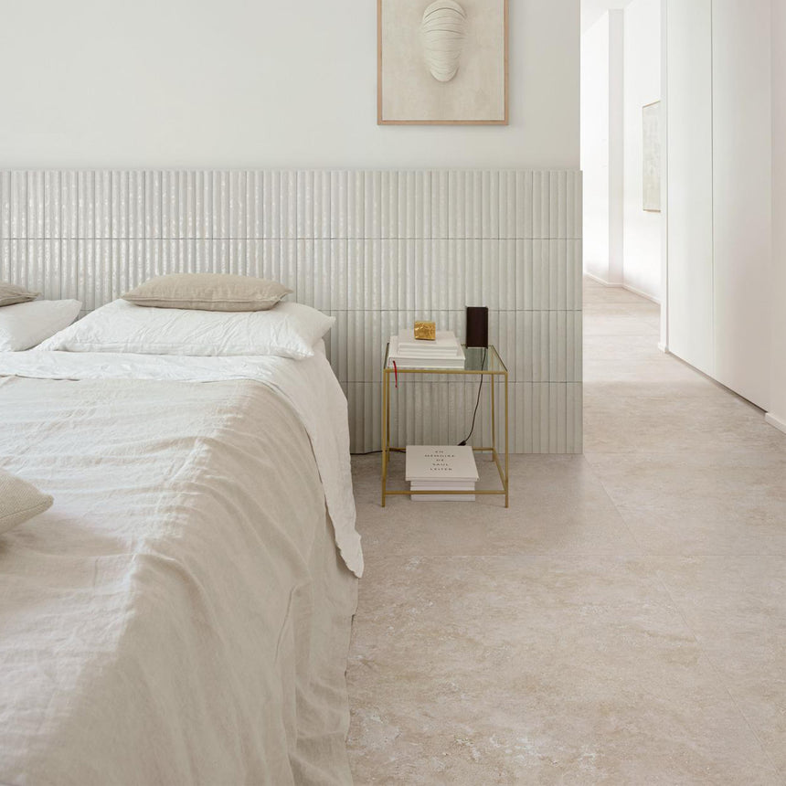 Fablua 1000x1000 Natural Cross Bianco Travertine Look Rectified
