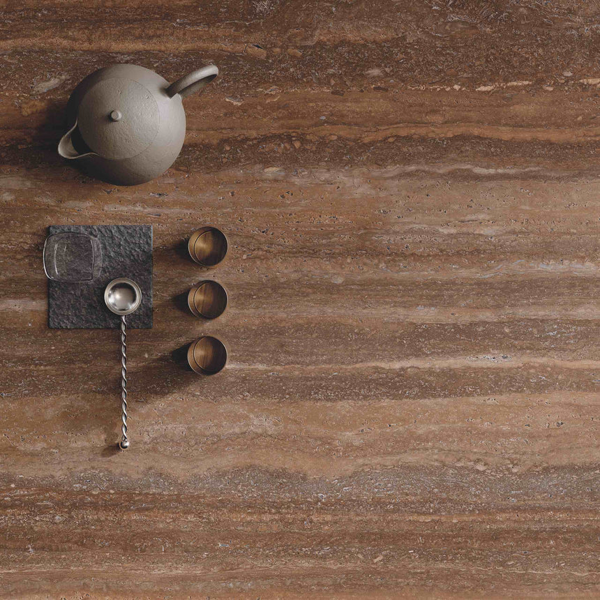 Sensi Roma 1200x1200 Natural Red Travertine Look Rectified