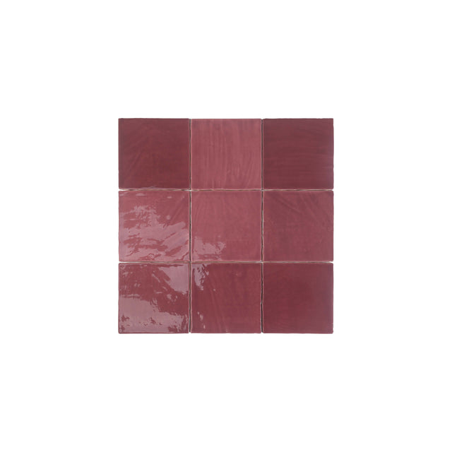 Tabarca 150x150 Gloss Granate Subway Pressed