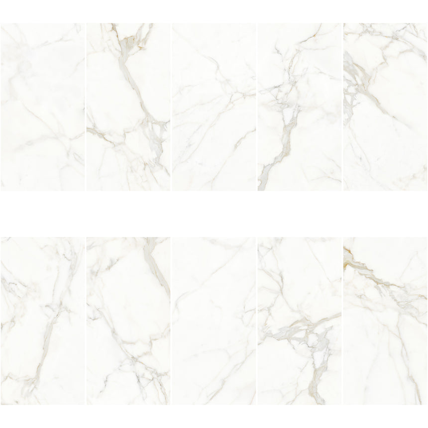 Calacatta Royal 1200x600 Silk Tech White Marble Look Rectified