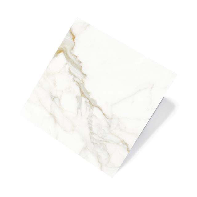 Calacatta Royal 600x600 Matt White Marble Look Rectified