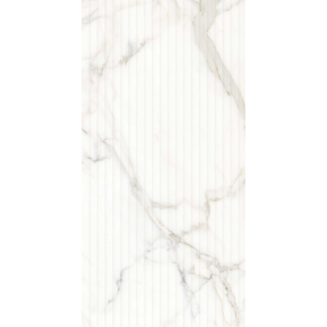 Calacatta Royal 1200x600 Silk Tech White 3D Mould Marble Look Rectified