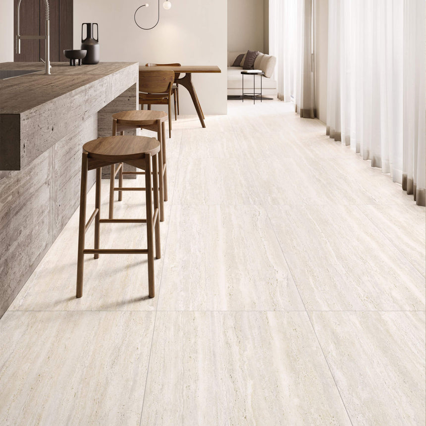 Tivoli Vein Cut 1200x600 Natural White Travertin Look