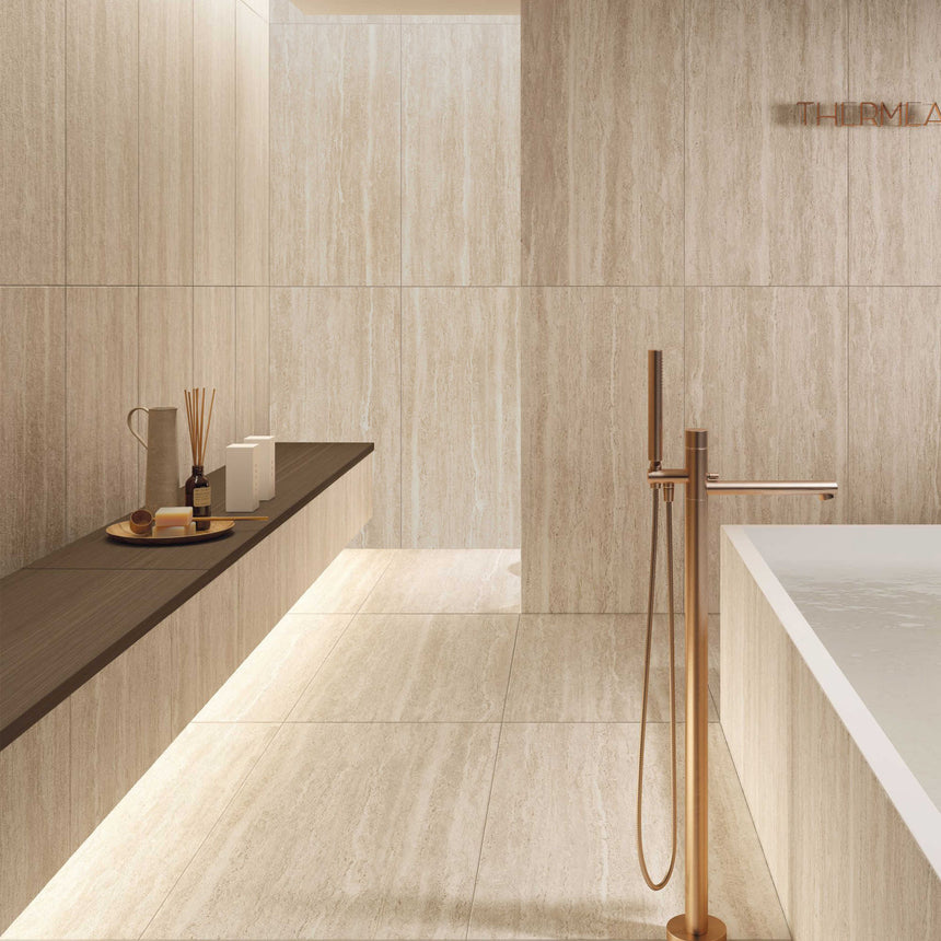 Tivoli Vein Cut 600x600 Natural Sand Travertin Look