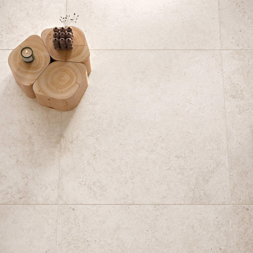 Tivoli Cross Cut 600x600 Natural White Travertin Look