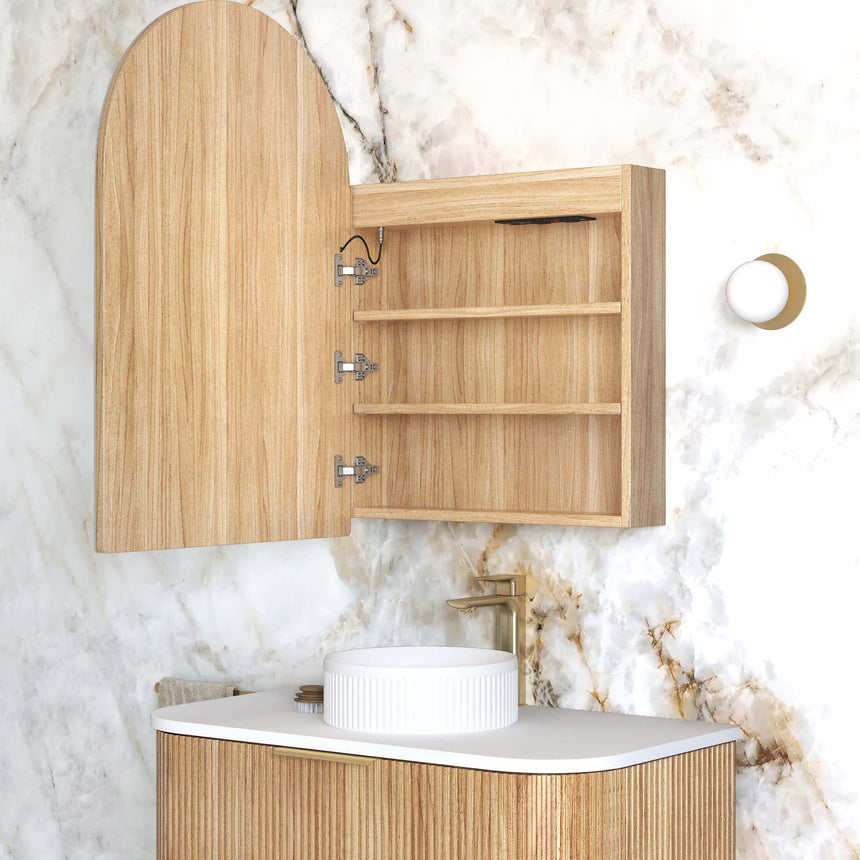 Archie LED Shaving Cabinet 900x600mm Woodland Oak