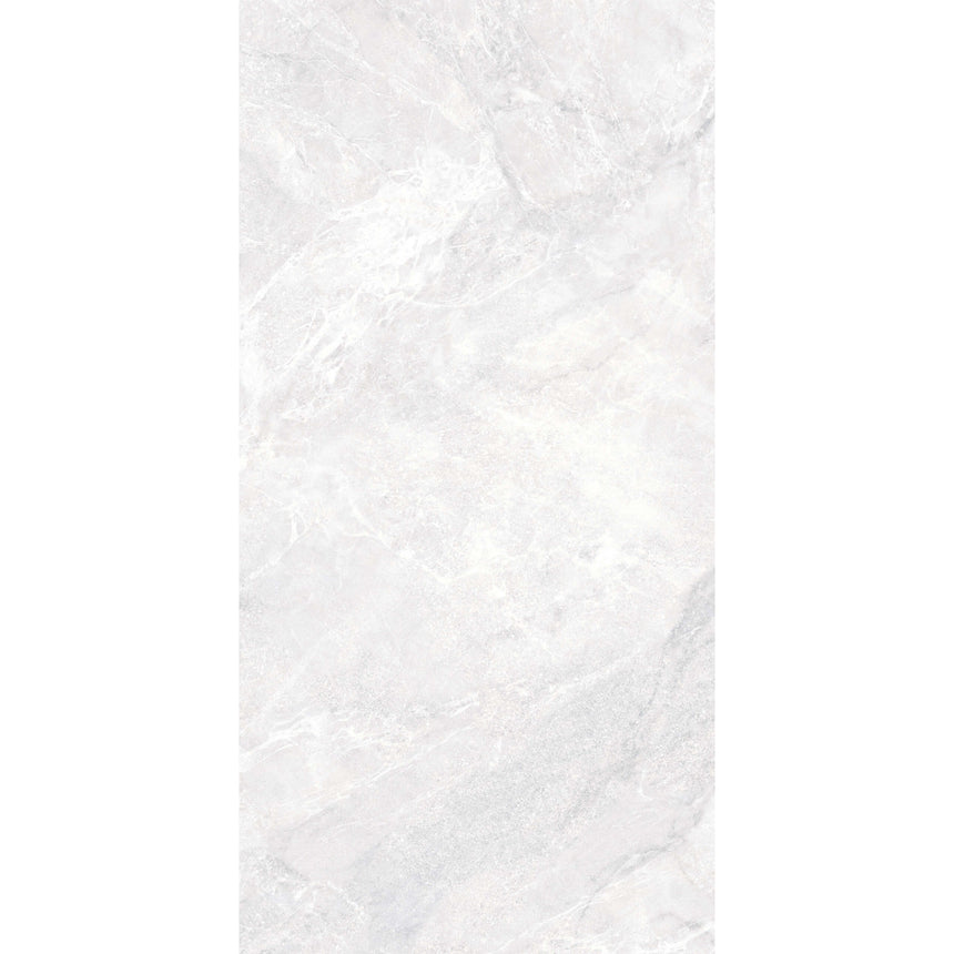 Close-up of Xia 1200x600mm matt flora white porcelain surface showing natural stone texture and linear veining by Tilemall