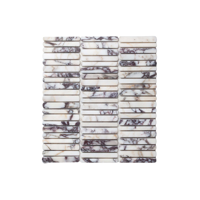 Minuet Natural Stone Mosaic Finger 327x298 Tumbled Calacatta Viola