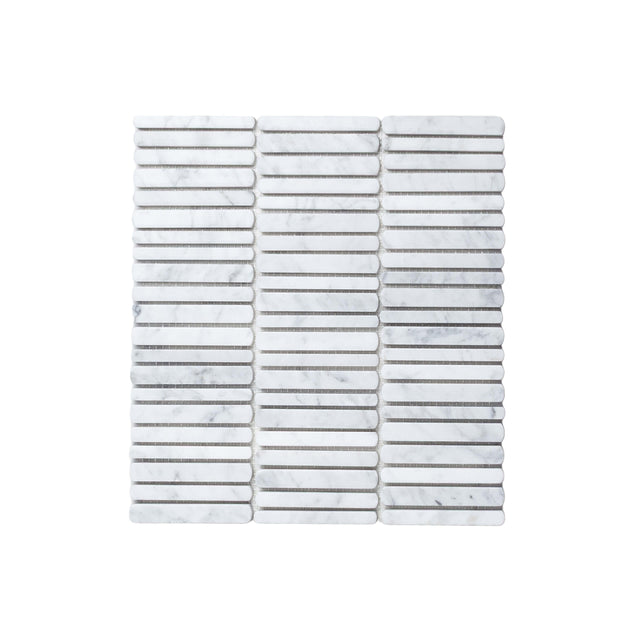 Minuet Natural Stone Mosaic Finger 327x298 Tumbled Carrara
