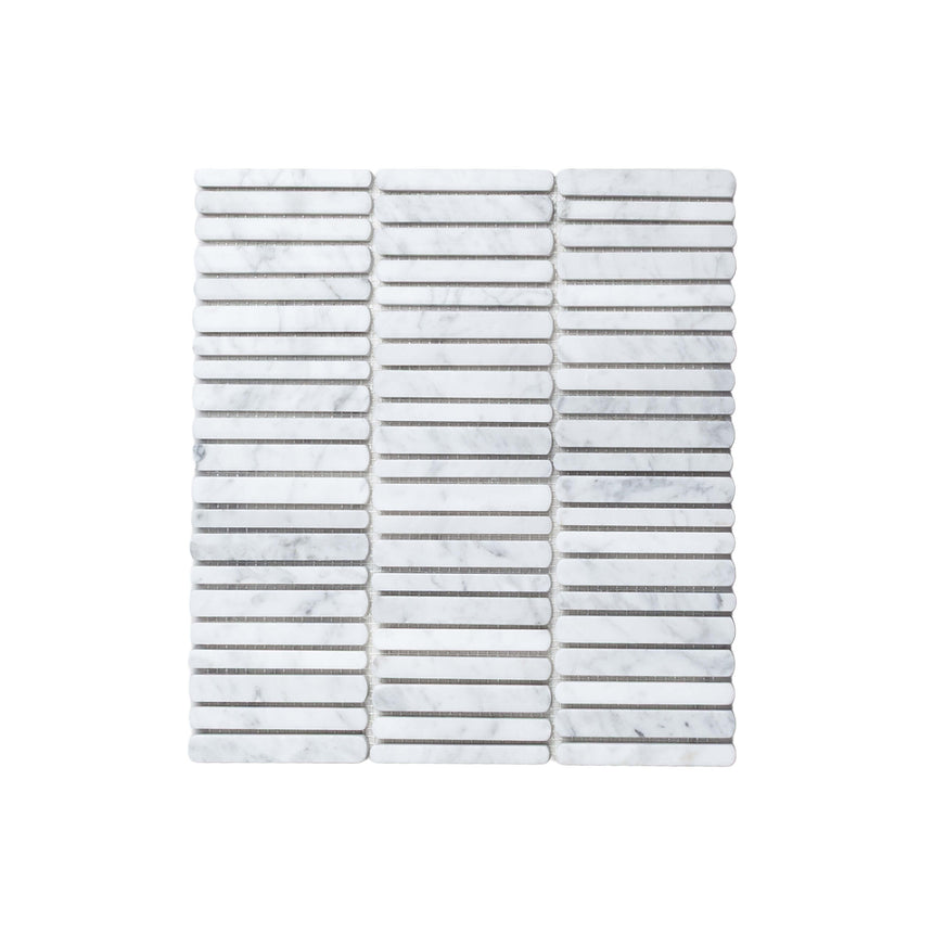 Minuet Natural Stone Mosaic Finger 327x298 Tumbled Carrara