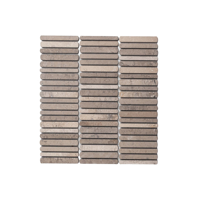 Minuet Natural Stone Mosaic Finger 327x298 Tumbled Jura Grey