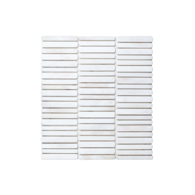 Minuet Natural Stone Mosaic Finger 327x298 Tumbled Mistery White
