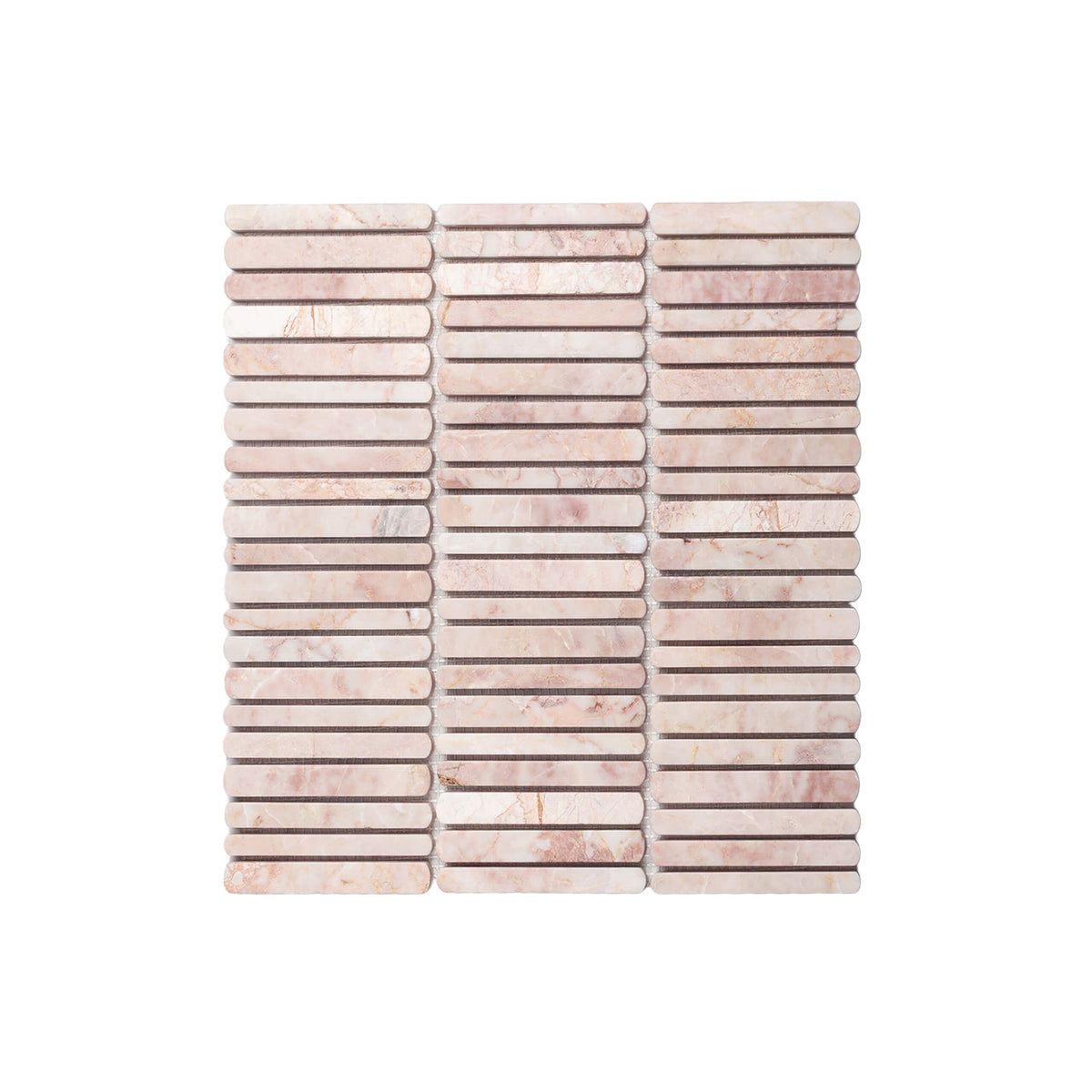 Sample of Minuet Natural Stone Mosaic Finger 327x298 Tumbled Rosa Crema available from Tilemall