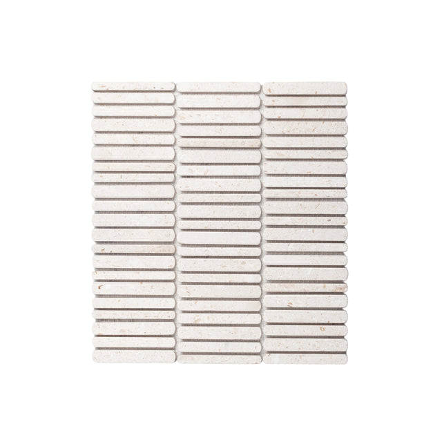 Minuet Natural Stone Mosaic Finger 327x298 Tumbled White Limestone