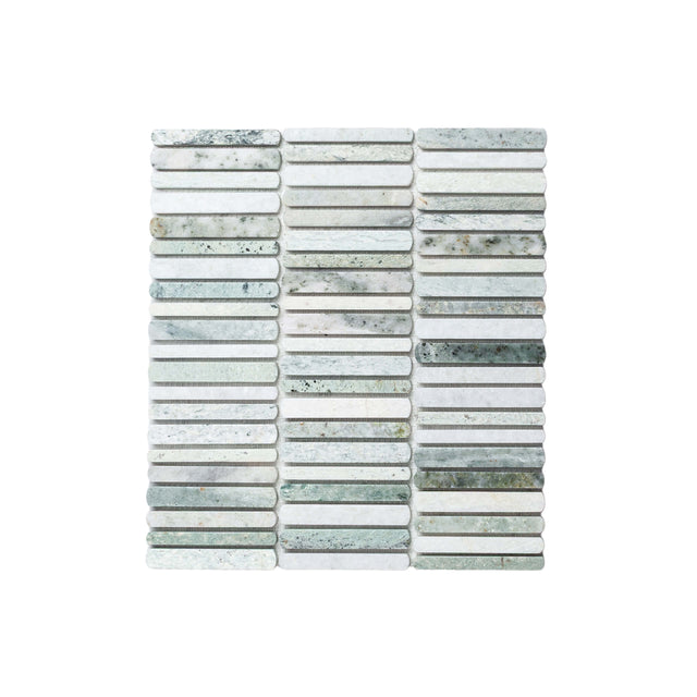 Minuet Natural Stone Mosaic Finger 327x298 Tumbled Ming Green