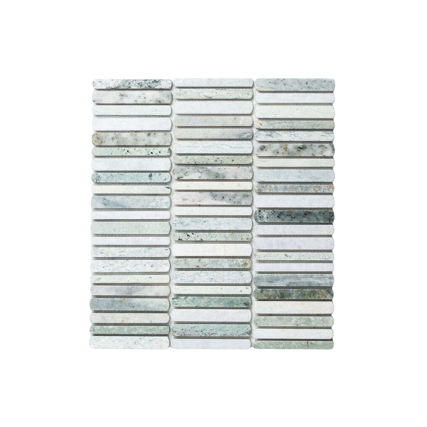 Minuet Natural Stone Mosaic Finger 327x298 Tumbled Ming Green