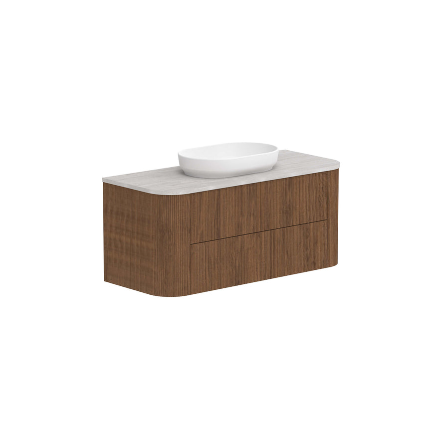 ADP Thirroul All Drawer Twin Wall Hung Vanity Cherry Pie Premium Solid Surface Vanity ADP 1200mm Center