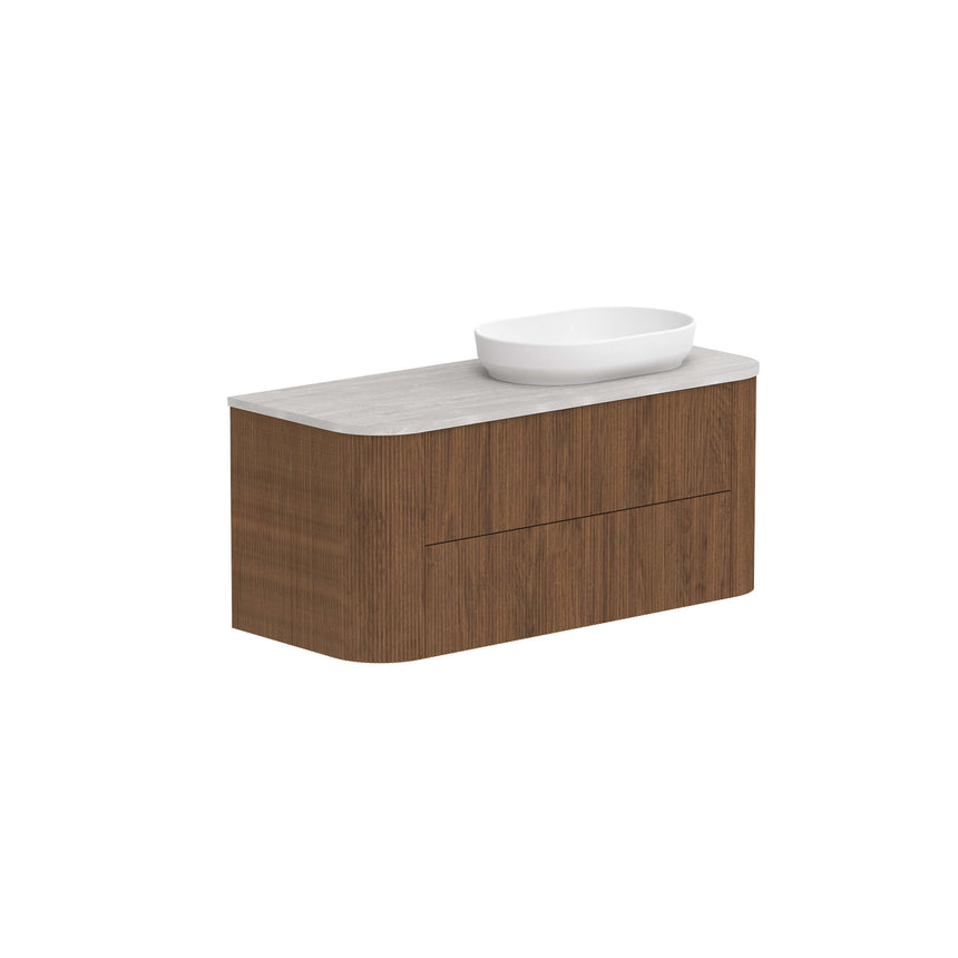 ADP Thirroul All Drawer Twin Wall Hung Vanity Cherry Pie Premium Solid Surface Vanity ADP 1200mm Right