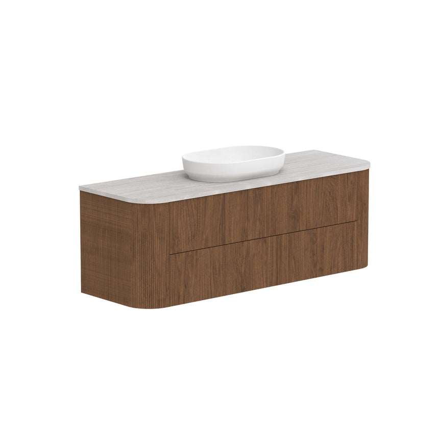 ADP Thirroul All Drawer Twin Wall Hung Vanity Cherry Pie Premium Solid Surface Vanity ADP 1500mm Center