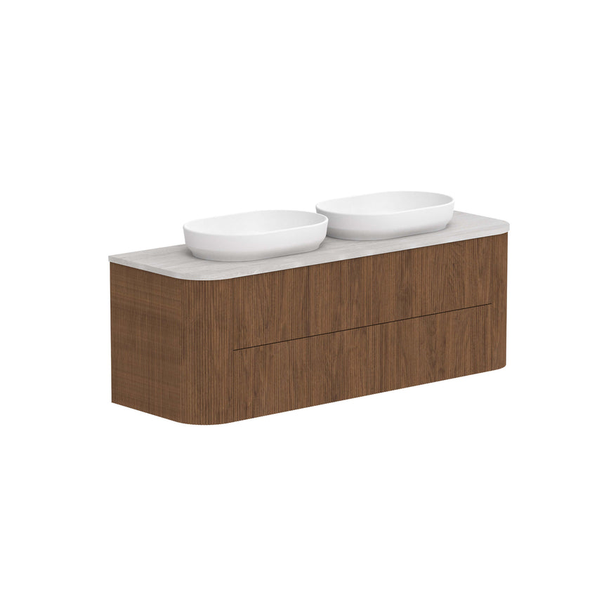 ADP Thirroul All Drawer Twin Wall Hung Vanity Cherry Pie Premium Solid Surface Vanity ADP 1500mm Double