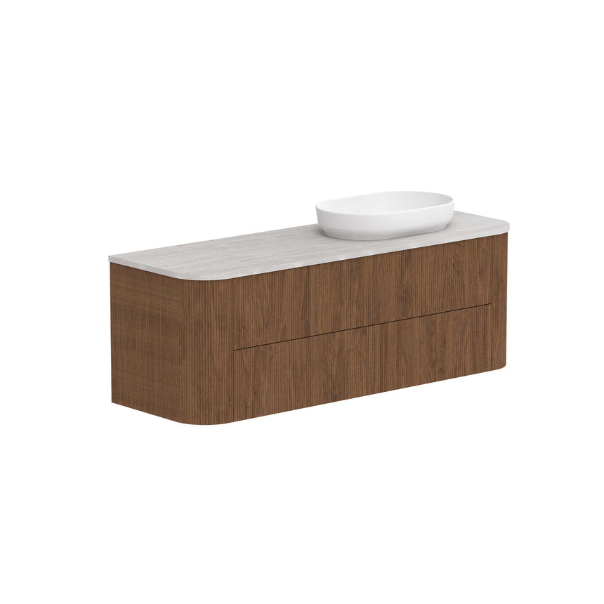 ADP Thirroul All Drawer Twin Wall Hung Vanity Cherry Pie Premium Solid Surface Vanity ADP 1500mm Right