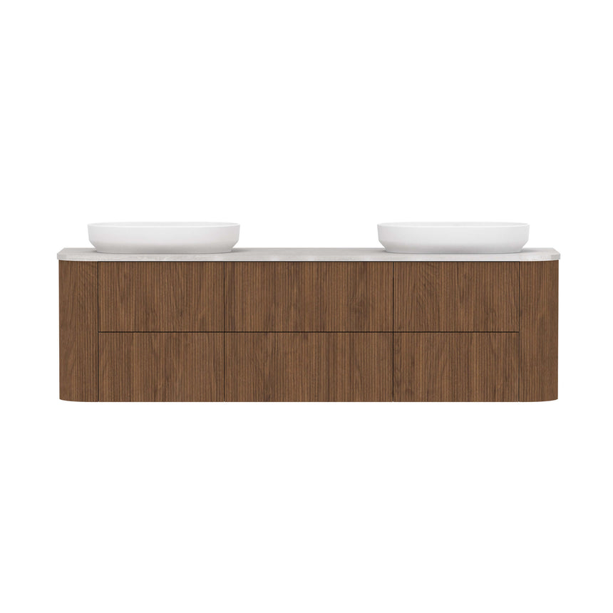ADP Thirroul All Drawer Twin Wall Hung Vanity Cherry Pie Premium Solid Surface Vanity ADP