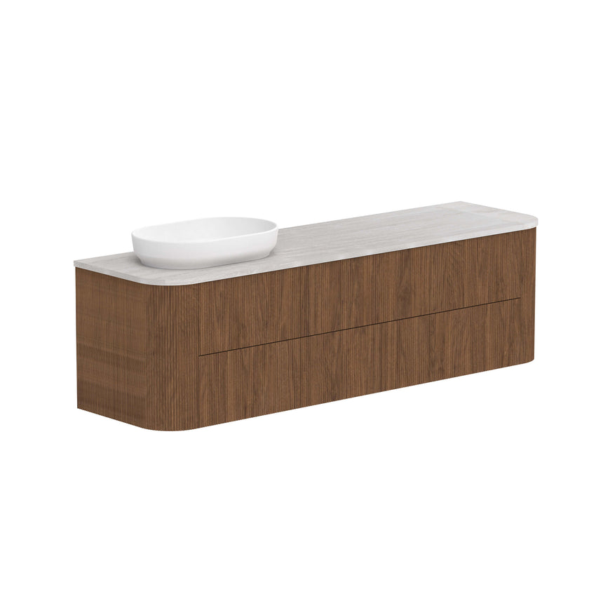ADP Thirroul All Drawer Twin Wall Hung Vanity Cherry Pie Premium Solid Surface Vanity ADP 1800mm Left