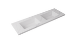 Carrara White Sintered Stone seamless Joined with fine ceramic basin Stone thickness 40mm Double Bowl No tap hole 1500mm