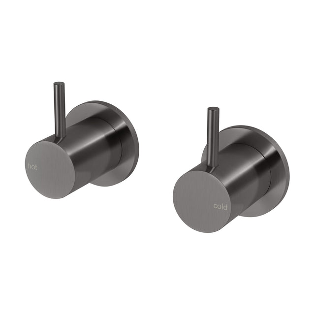 Phoenix Vivid Slimline Wall Top Assemblies 15mm Extended Spindles Brushed Carbon, product view