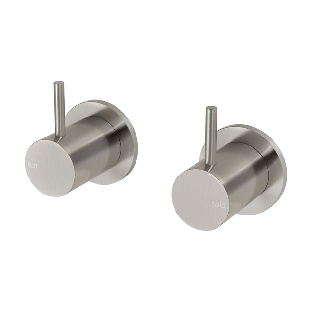 Phoenix Vivid Slimline Wall Top Assemblies 15mm Extended Spindles Brushed Nickel, product view