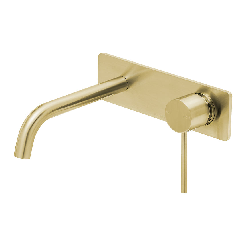 Phoenix Vivid Slimline SwitchMix Wall Basin / Bath Mixer Set 180mm Brushed Gold, product view