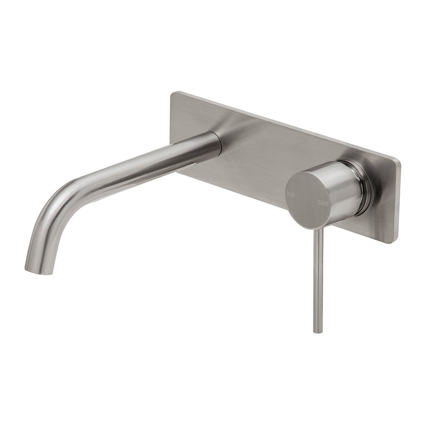 Phoenix Vivid Slimline SwitchMix Wall Basin / Bath Mixer Set 180mm Brushed Nickel, product view