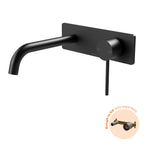Phoenix Vivid Slimline SwitchMix Wall Basin / Bath Mixer Set 230mm Fit-Off Kit Matte Black