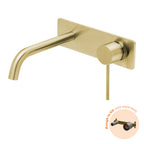 Phoenix Vivid Slimline SwitchMix Wall Basin / Bath Mixer Set 230mm Fit-Off Kit Brushed Gold