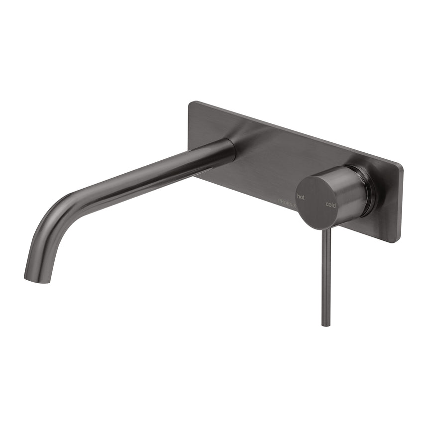 Phoenix Vivid Slimline SwitchMix Wall Basin / Bath Mixer Set 230mm Fit-Off Kit Brushed Carbon, additional product view