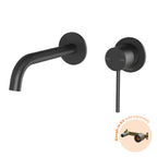 Phoenix Vivid Slimline SwitchMix Wall Basin/Bath Mixer Set 60mm Backplates Fit-Off Kit Matte Black