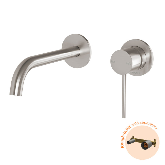 Phoenix Vivid Slimline SwitchMix Wall Basin/Bath Mixer Set 60mm Backplates Fit-Off Kit Brushed Nickel, product view