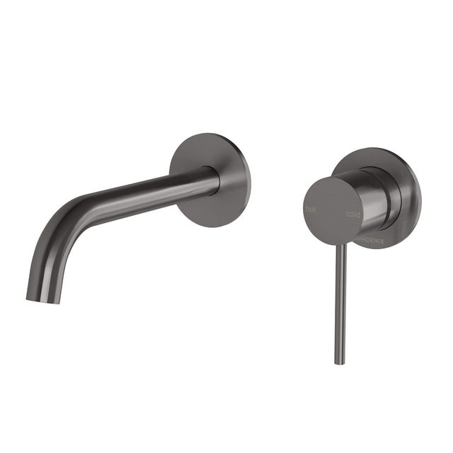 Phoenix Vivid Slimline SwitchMix Wall Basin/Bath Mixer Set 60mm Backplates Brushed Carbon, product view