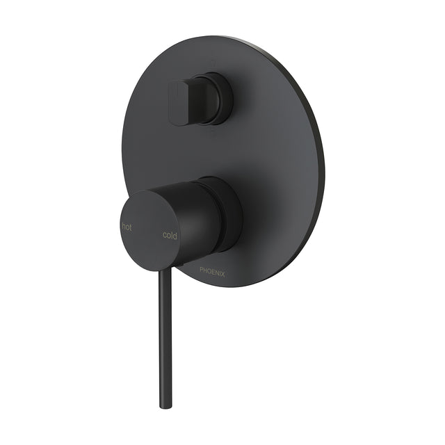 Phoenix Vivid Slimline SwitchMix Shower / Bath Diverter Mixer Matte Black, product view
