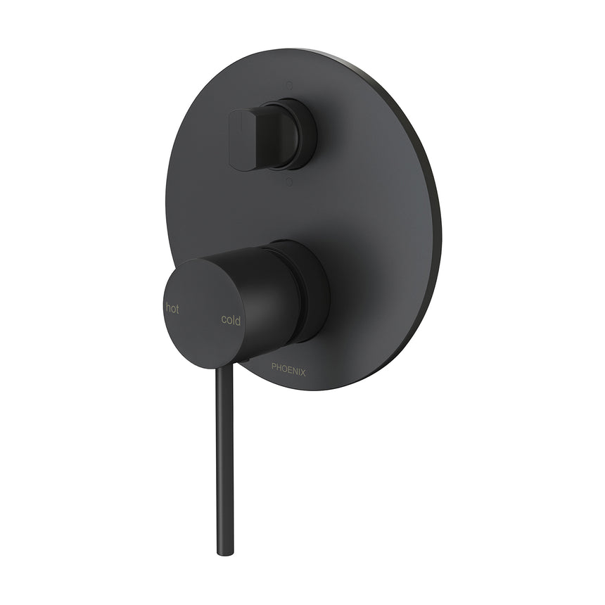 Phoenix Vivid Slimline SwitchMix Shower / Bath Diverter Mixer Matte Black, product view