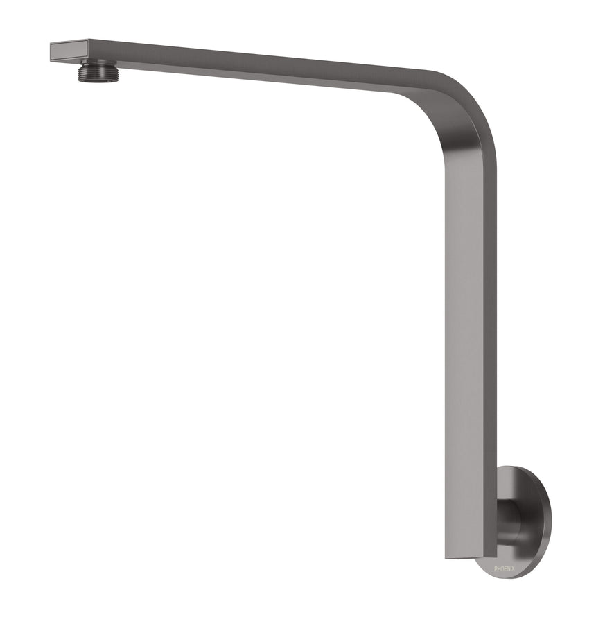 Phoenix Vivid Slimline High-Rise Shower Arm Round Plate Brushed Carbon, product view