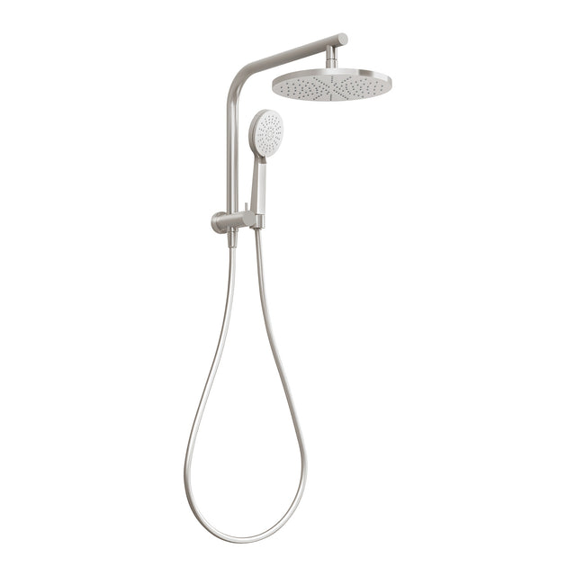 Phoenix Vivid Slimline Compact Twin Shower Brushed Nickel, product view