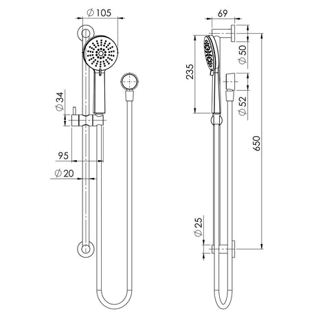 VS685_Vivid_Slimline_Rail_Shower_Line_Drawing