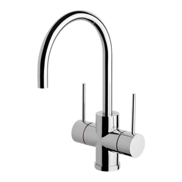 Phoenix Vivid Slimline Twin Handle Sink Mixer 160mm Gooseneck Chrome, product view