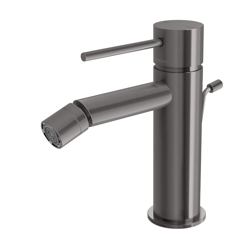 Phoenix Vivid Slimline Bidet Mixer with Pop-Up Waste Brushed Carbon, product view