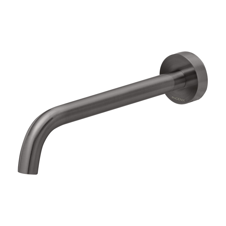 Phoenix Vivid Slimline Basin Outlet 230mm Curved Brushed Carbon, product view