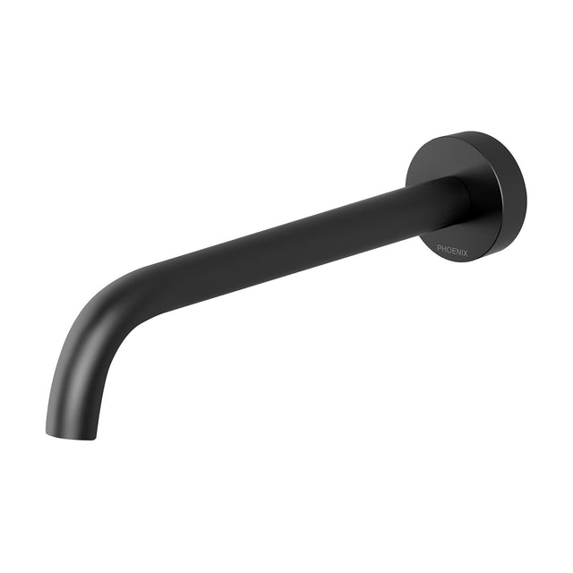 Phoenix Vivid Slimline Bath Outlet 230mm Curved Matte Black, product view